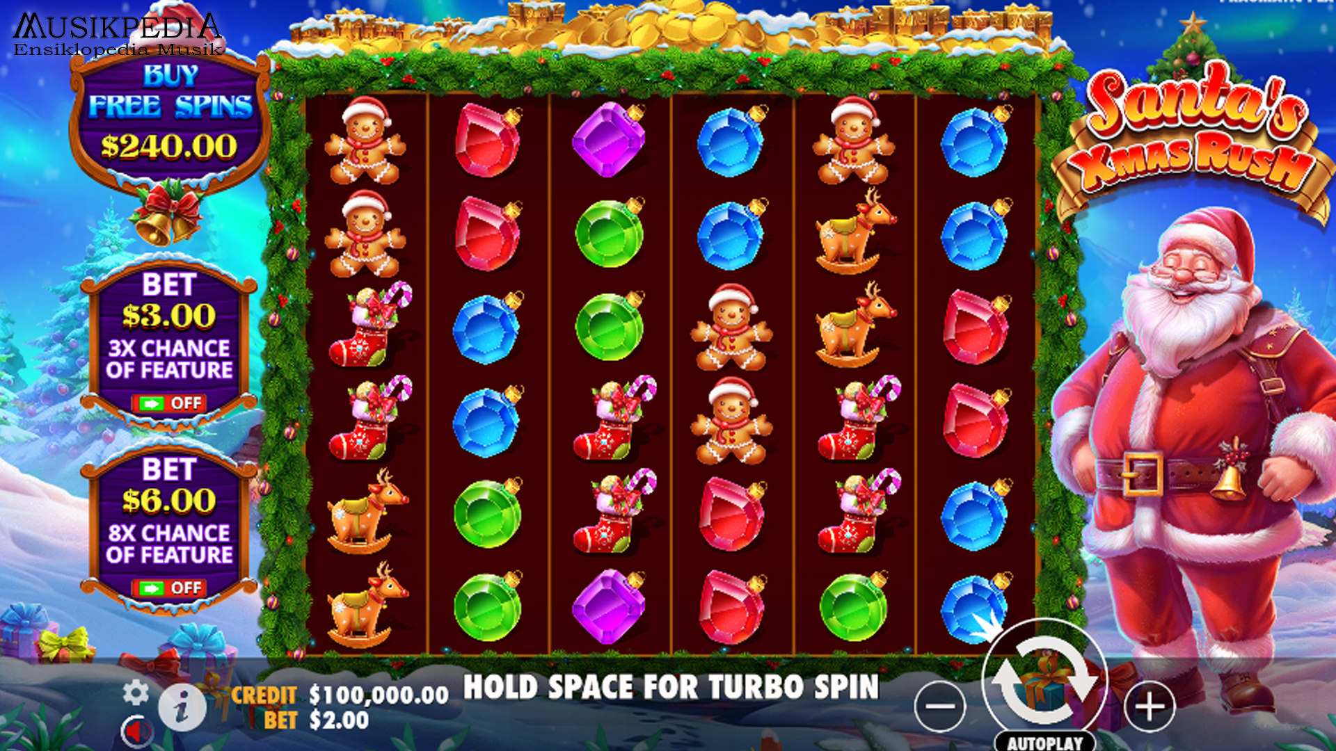 Santa's Xmas Rush di Slot Online Hujan Hadiah Saat Natal